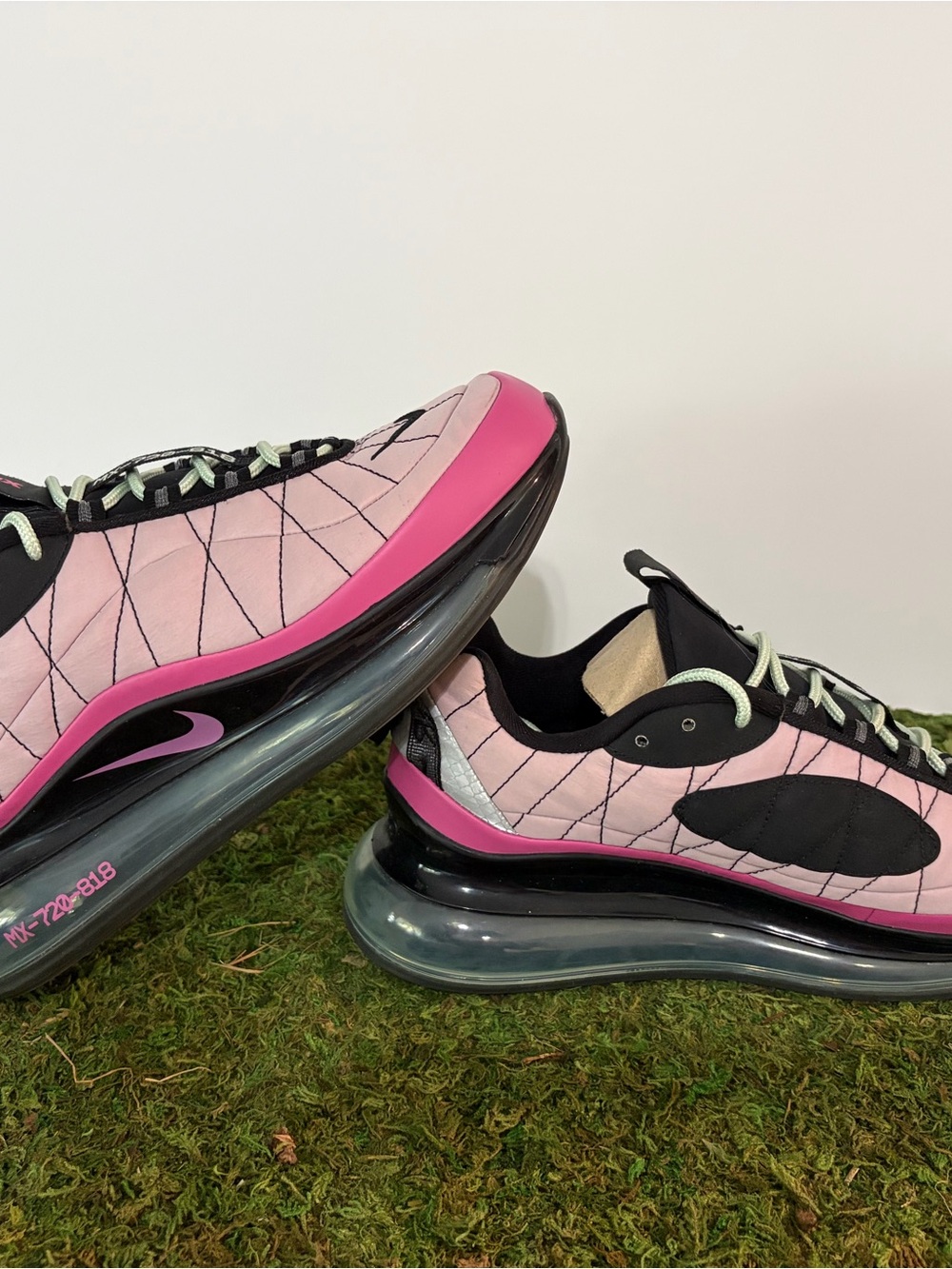 Nike Women’s Pink and Black Air Max Sneakers with Mint Laces - Picture 2 of 4